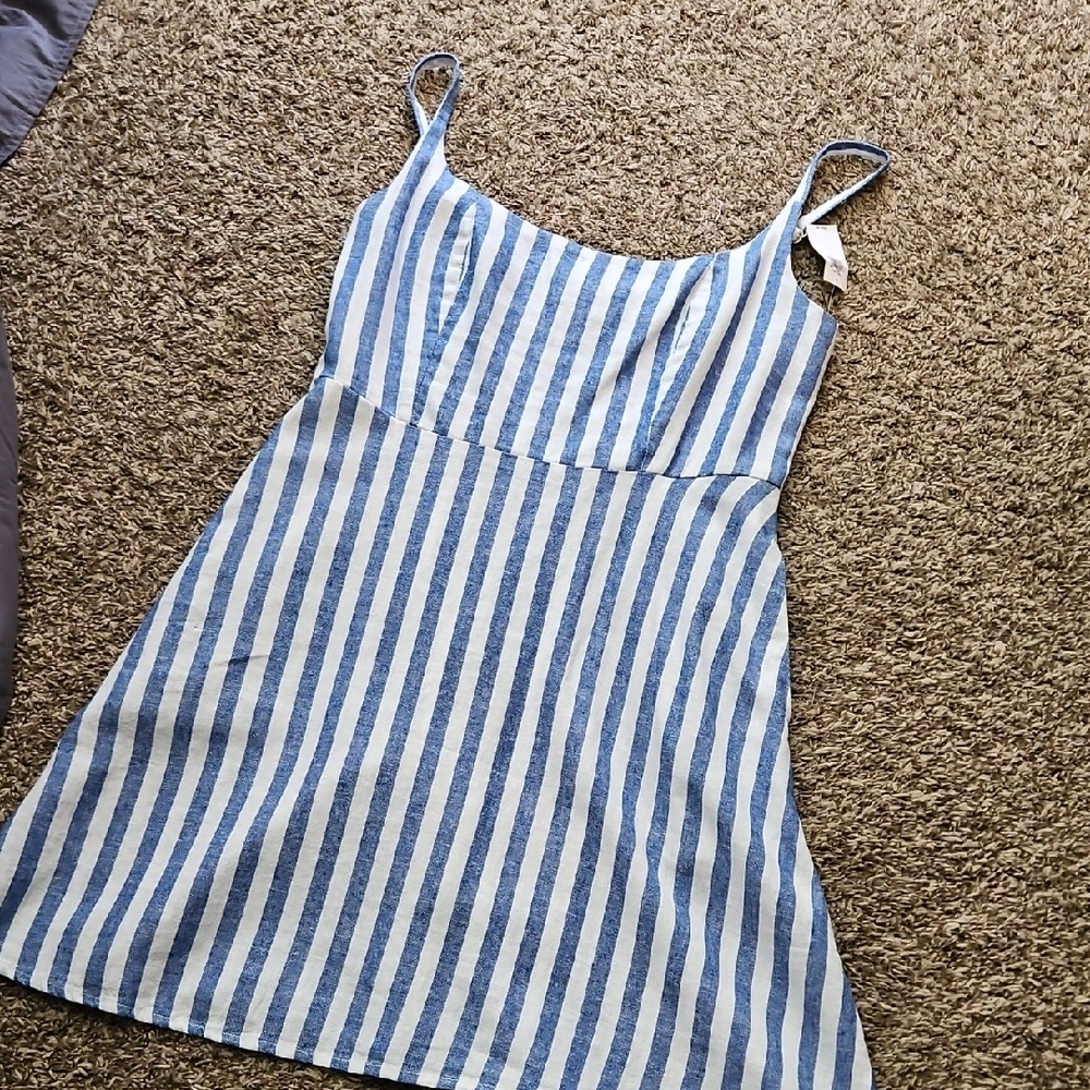 Old Navy Blue & White Mini Dress, Medium With Pockets